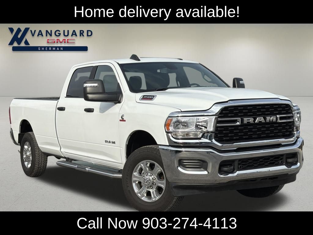 Bright White Clearcoat 2024 RAM 3500 Big Horn Crew Cab LB 4WD Pickup Truck Four-Wheel Drive 6-Speed Automatic