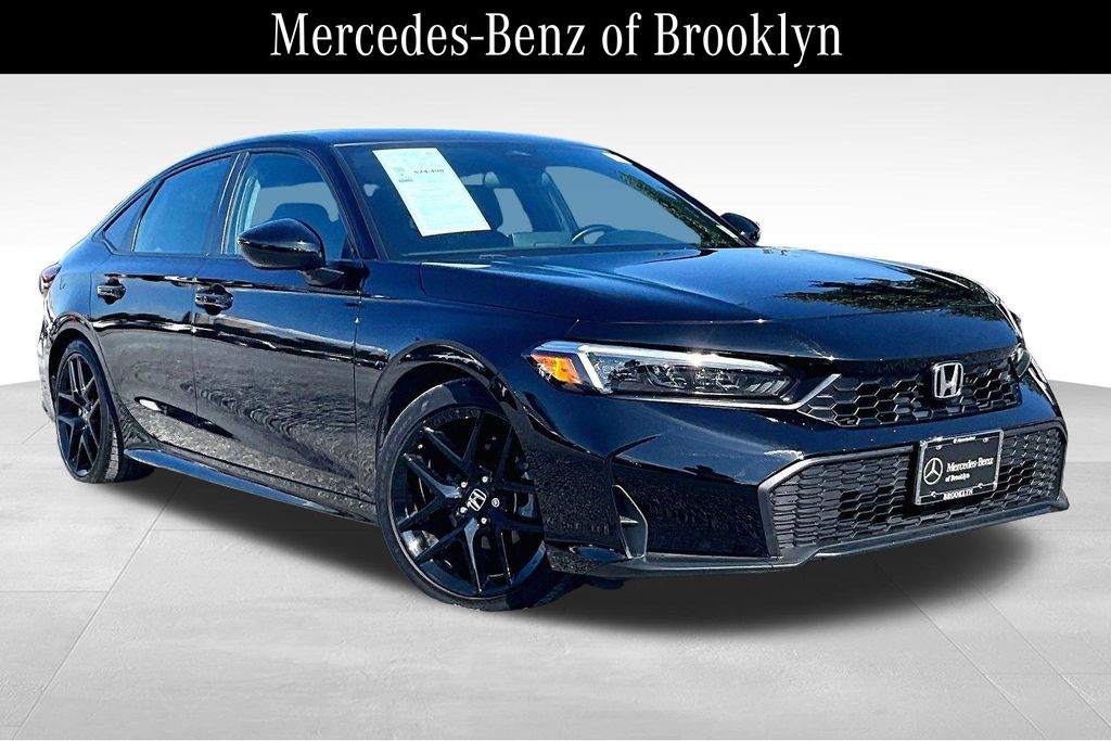 Black 2025 Honda Civic Sedan Front-Wheel Drive Continuously Variable Transmission