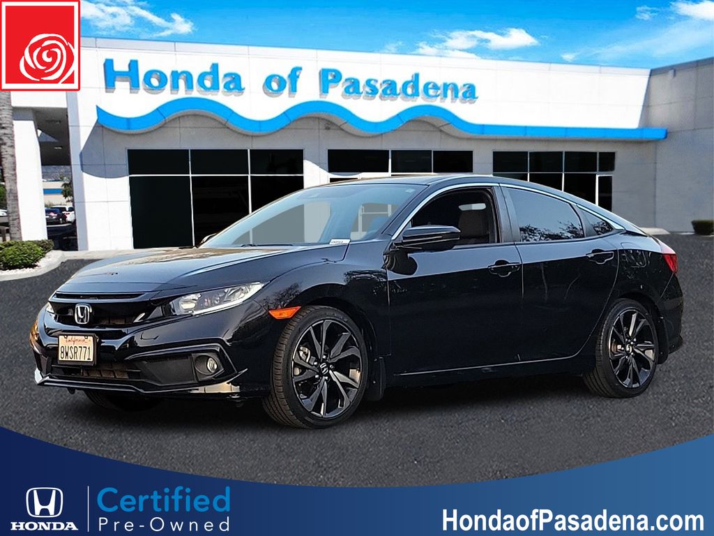 Black 2021 Honda Civic Sport FWD Sedan Front-Wheel Drive Continuously Variable Transmission