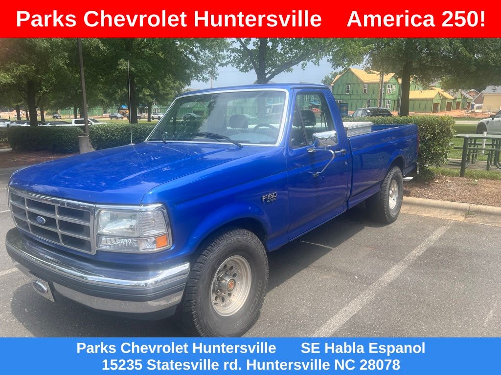 Blue 1992 Ford F-150 Pickup Truck 4-Speed Automatic Overdrive
