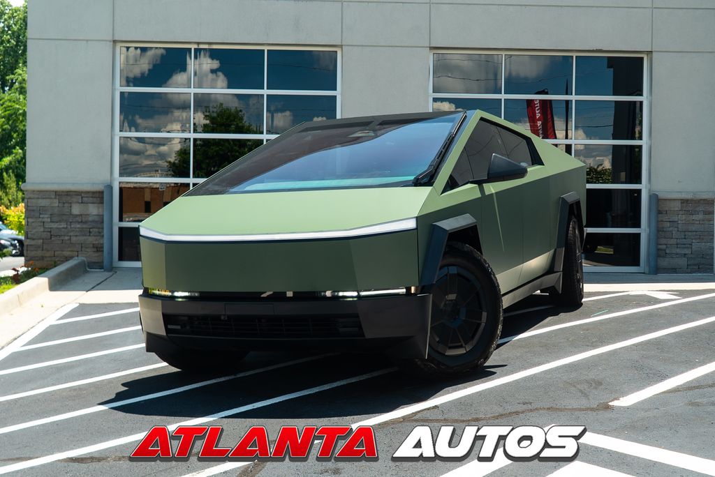 Silver 2024 Tesla Cybertruck Pickup Truck All-Wheel Drive 1-Speed Automatic