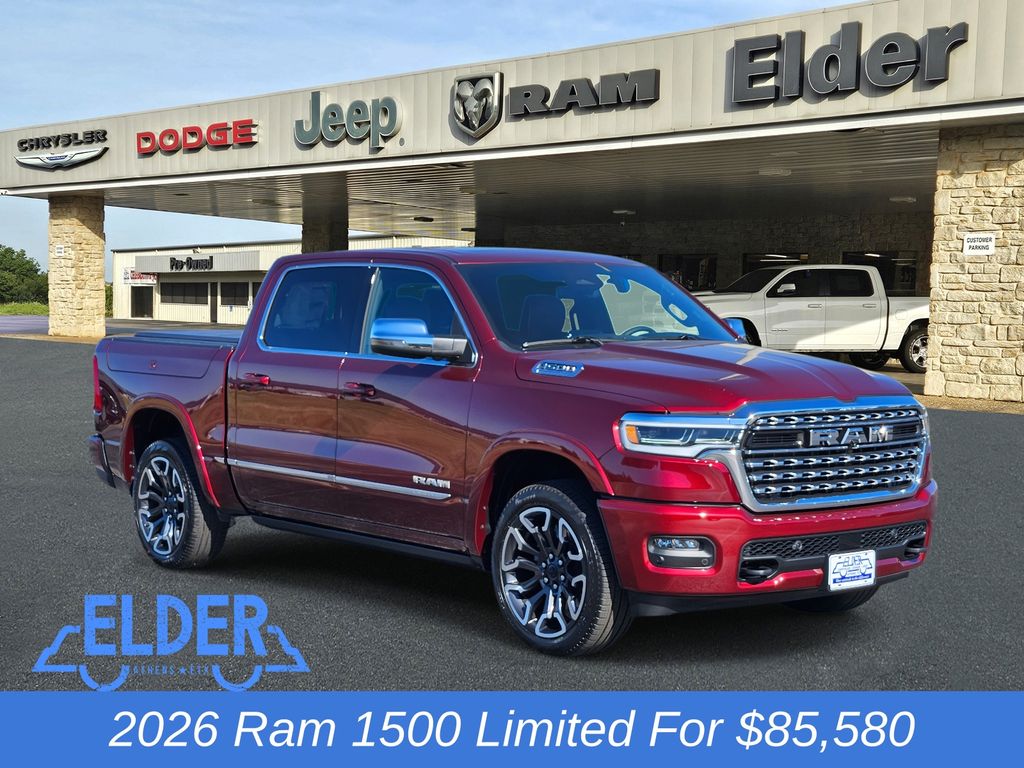 Delmonico Red Pearlcoat 2026 RAM 1500 Limited Crew Cab 4WD Pickup Truck Four-Wheel Drive 8-Speed Automatic