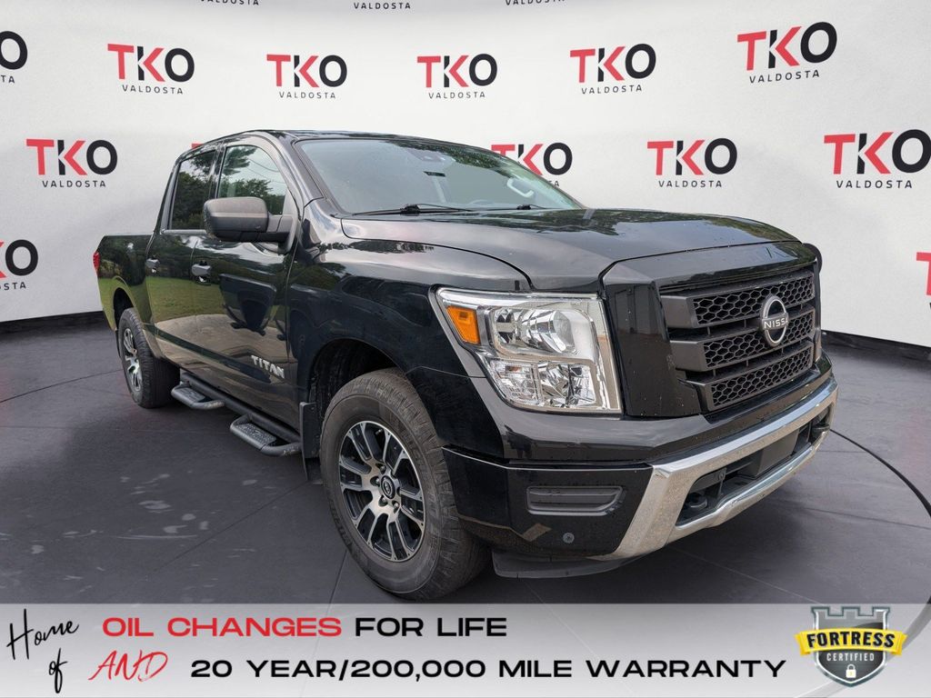 Super Black 2023 Nissan Titan Pickup Truck Four-Wheel Drive Automatic