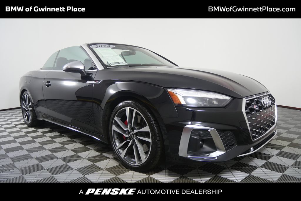 Black Metallic 2024 Audi S5 Convertible All-Wheel Drive 8-Speed Automatic