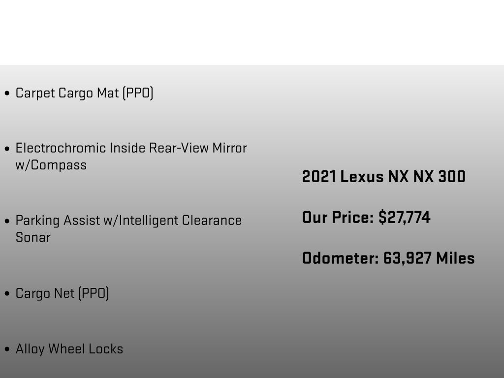 2021 Lexus NX 300 Base Black at Bob Ruth Ford