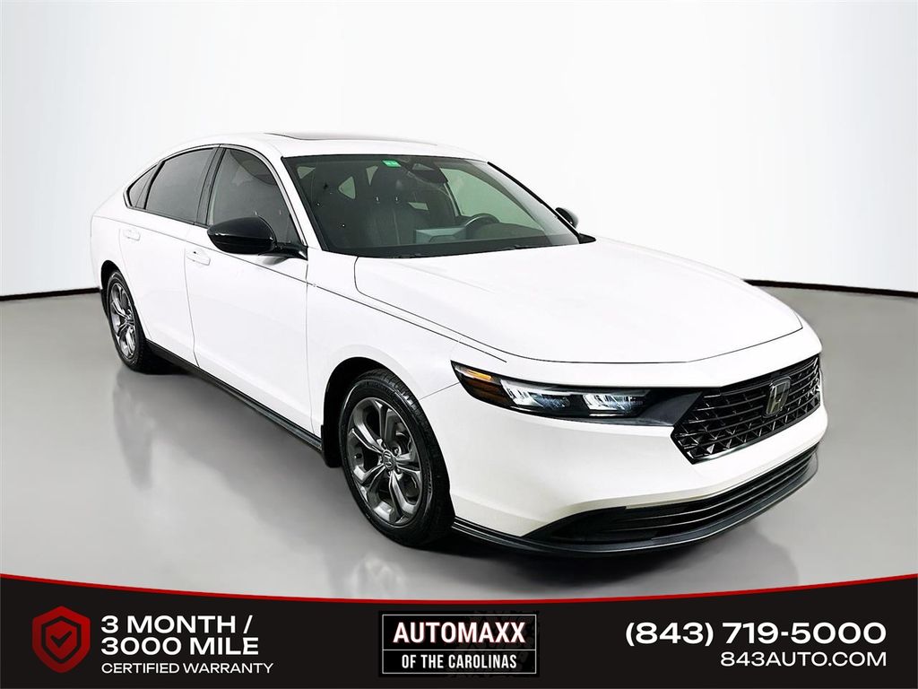 White 2024 Honda Accord Hybrid Sport FWD Sedan Front-Wheel Drive Continuously Variable Transmission