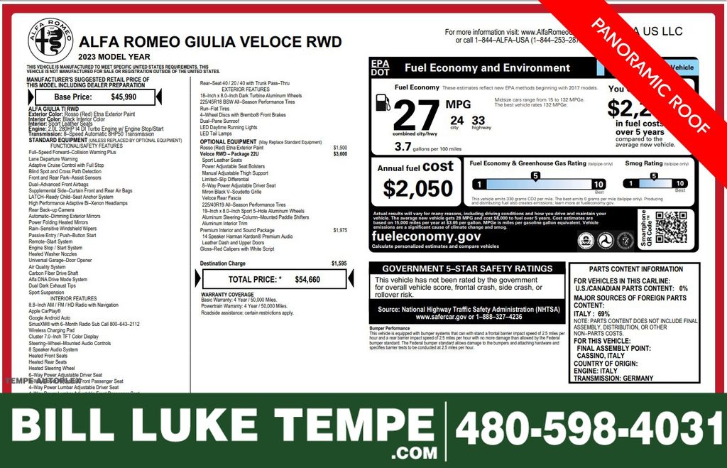 2023 Alfa Romeo Giulia Veloce RWD