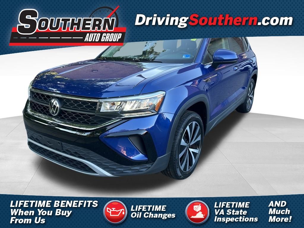 Dusk Blue Metallic 2022 Volkswagen Taos SE 4Motion SUV / Crossover All-Wheel Drive 7-Speed Dual Clutch