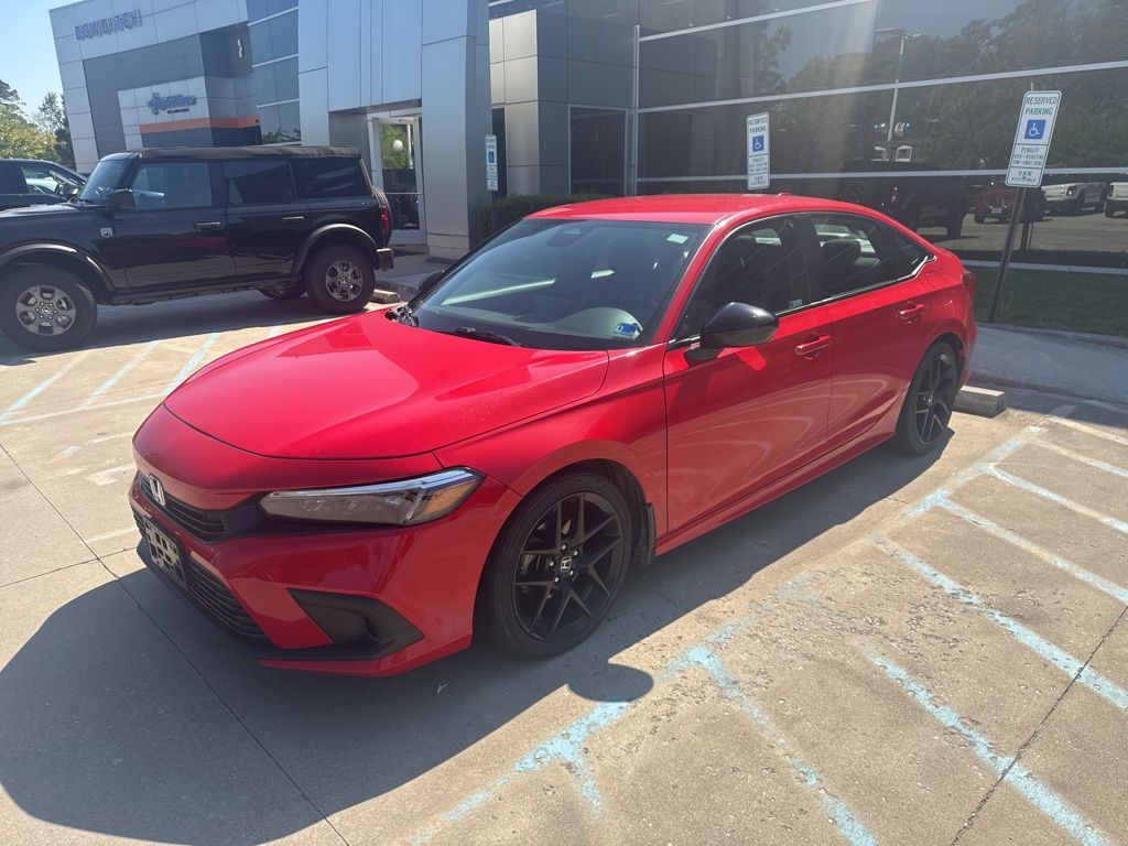 Rallye Red 2023 Honda Civic Sport FWD Sedan Front-Wheel Drive Continuously Variable Transmission