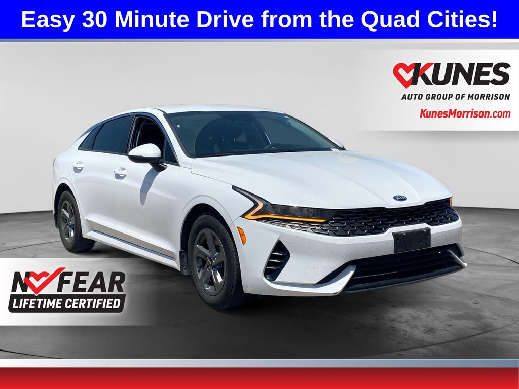 Glacial White Pearl 2021 Kia K5 Sedan Front-Wheel Drive 8-Speed Automatic