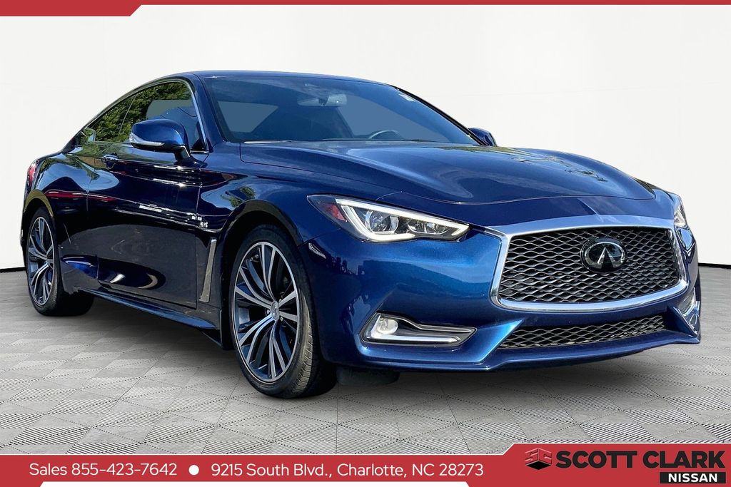 Blue 2019 INFINITI Q60 3.0t Luxe Coupe AWD Coupe All-Wheel Drive 7-Speed Automatic