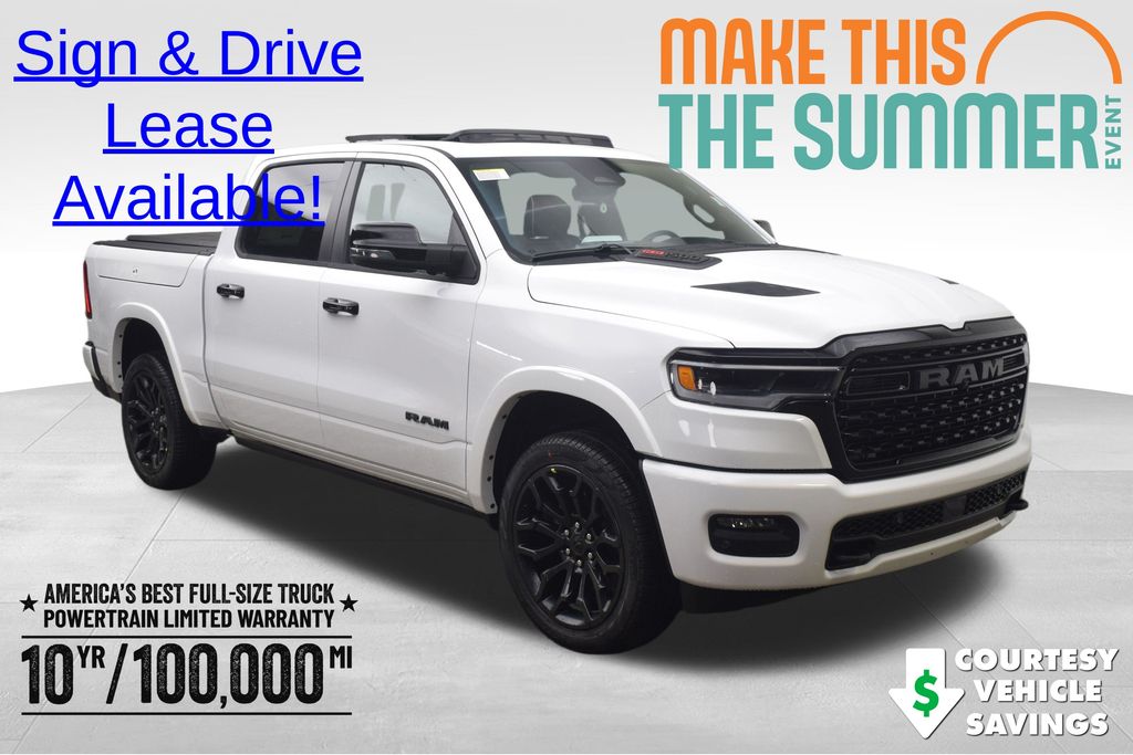 Bright White Clearcoat 2026 RAM 1500 Limited Crew Cab 4WD Pickup Truck Four-Wheel Drive 8-Speed Automatic