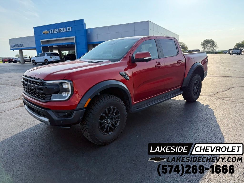 Chili Pepper Red 2024 Ford Ranger Raptor SuperCrew 4WD Pickup Truck Four-Wheel Drive Automatic