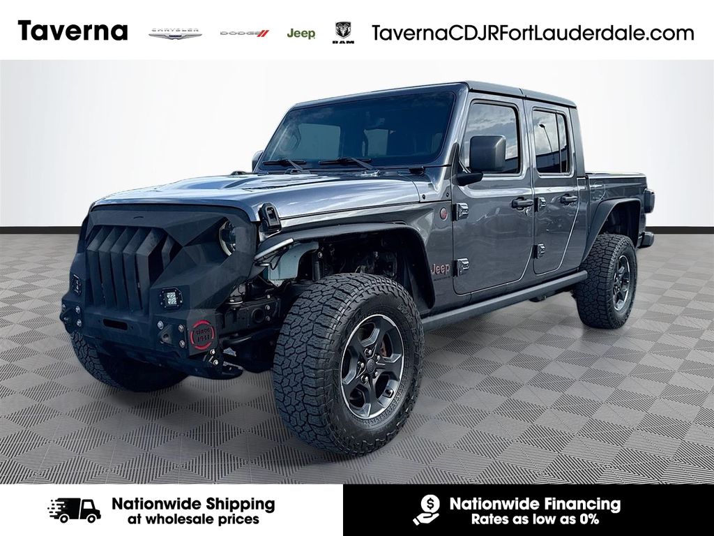 Gray (Granite Crystal Metallic Clearcoat) 2023 Jeep Gladiator Rubicon Crew Cab 4WD Pickup Truck Four-Wheel Drive 8-Speed Automatic