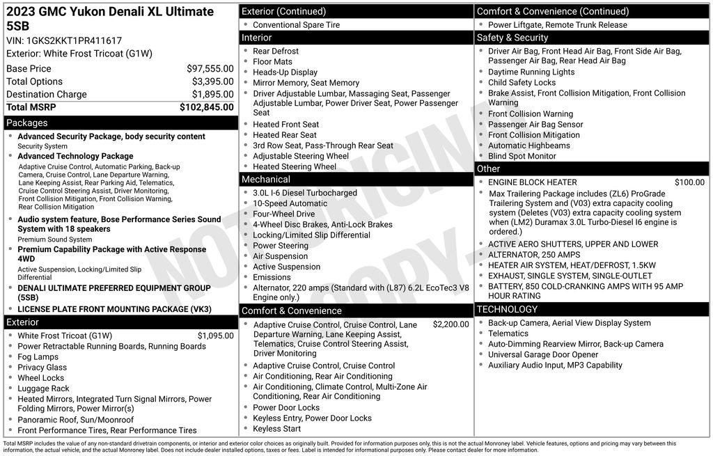 Used Car 2023 Gmc Yukon Xl  Denali Ultimate For Sale Under $80,000 In Austin, Texas