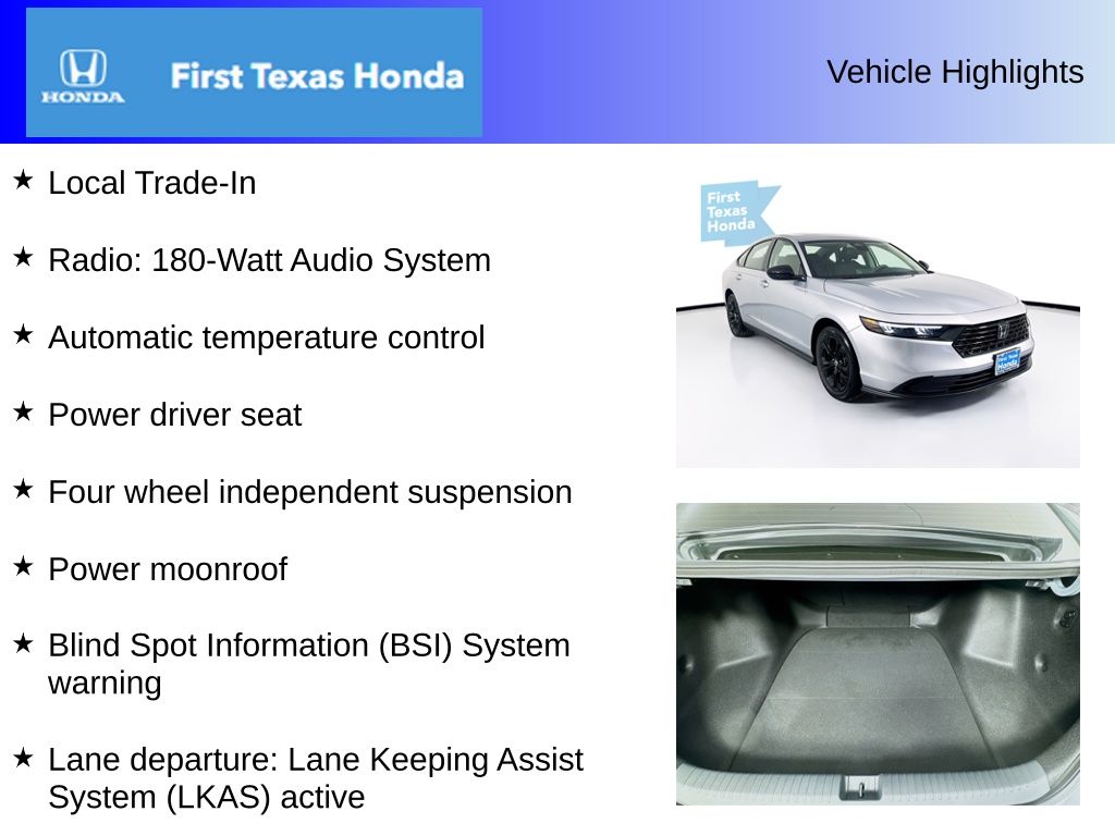 Used Car 2025 Honda Accord  Se For Sale In Austin, Texas