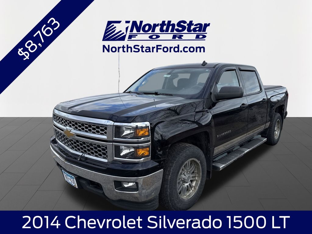 Black 2014 Chevrolet Silverado 1500 LT Crew Cab 4WD Pickup Truck Four-Wheel Drive 6-Speed Automatic Overdrive