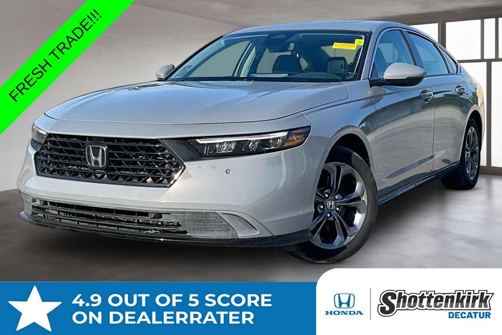 Gray 2024 Honda Accord Hybrid EX-L FWD Sedan Front-Wheel Drive Continuously Variable Transmission
