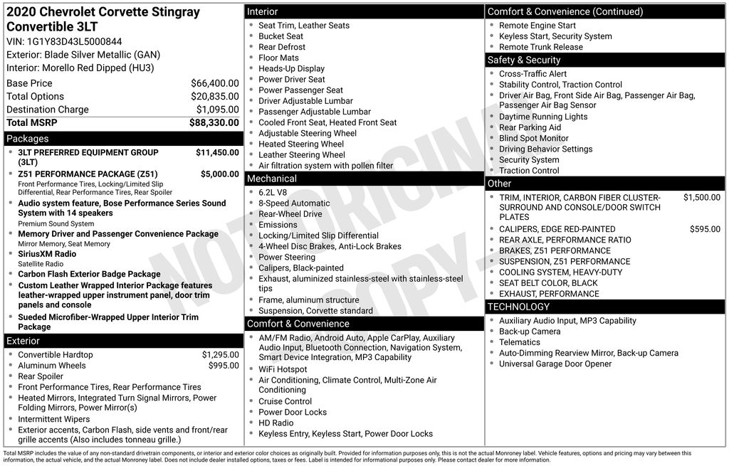 Used 2020 Chevrolet Corvette Convertible