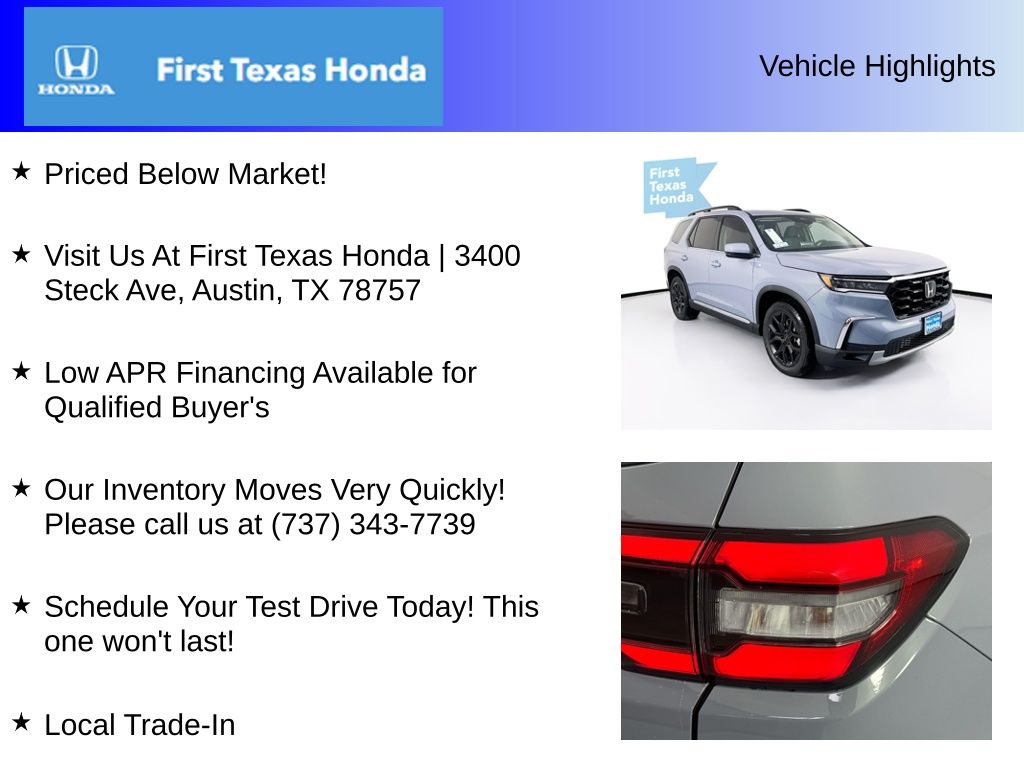 New Car 2025 Honda Pilot  Touring+ For Sale Under $50,000 In Austin, Texas