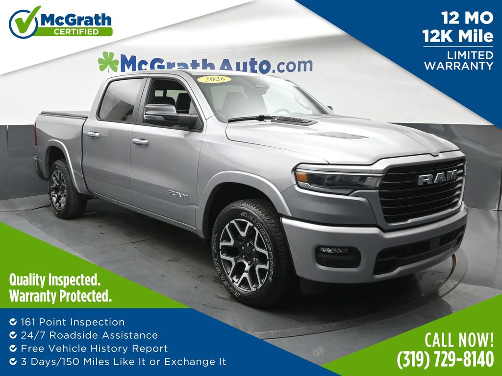 Billet Silver Metallic Clearcoat 2026 RAM 1500 Pickup Truck Four-Wheel Drive 8-Speed Automatic