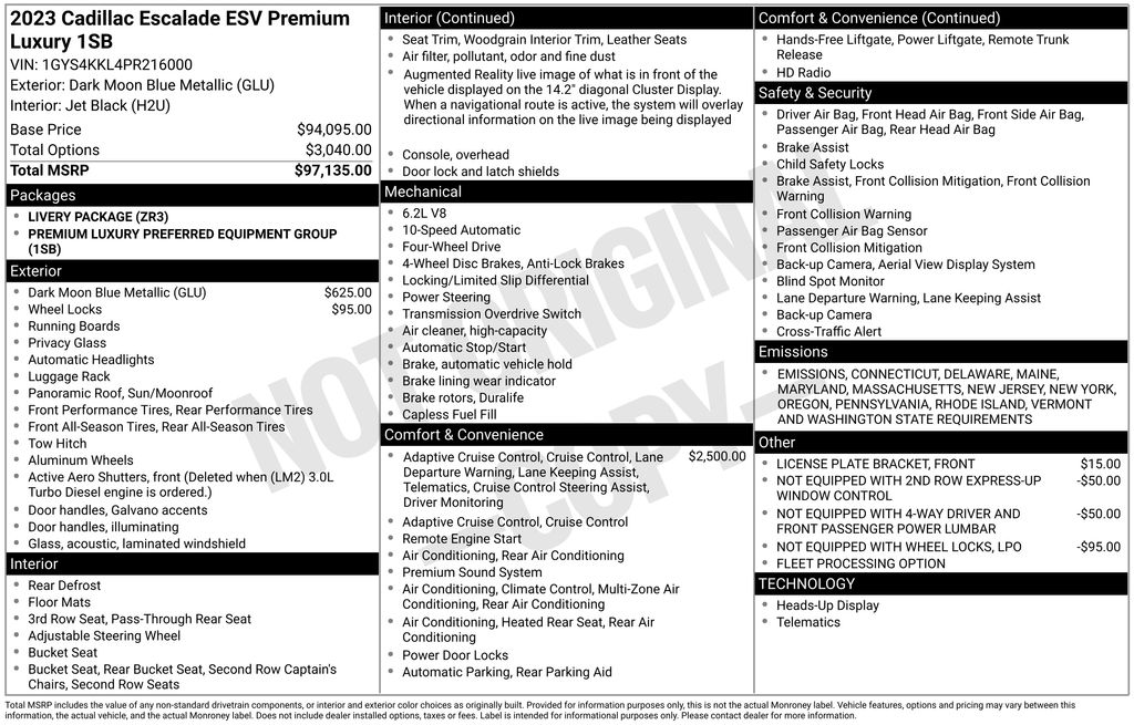 2023 Cadillac Escalade ESV Premium photo