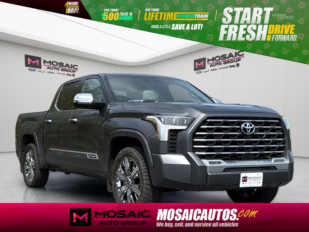 Magnetic Gray Metallic 2023 Toyota Tundra Hybrid Capstone HV CrewMax Cab 4WD Pickup Truck Four-Wheel Drive Automatic