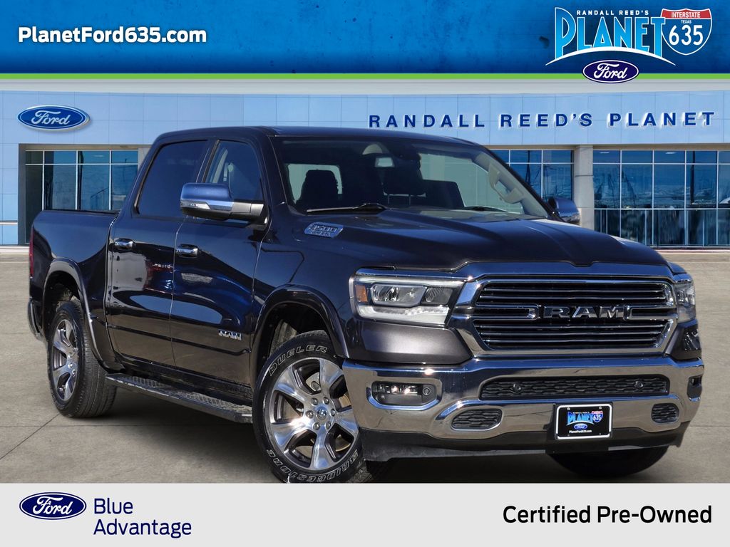 Gray (Granite Crystal Metallic Clearcoat) 2019 RAM 1500 Laramie Crew Cab 4WD Pickup Truck Four-Wheel Drive 8-Speed Automatic