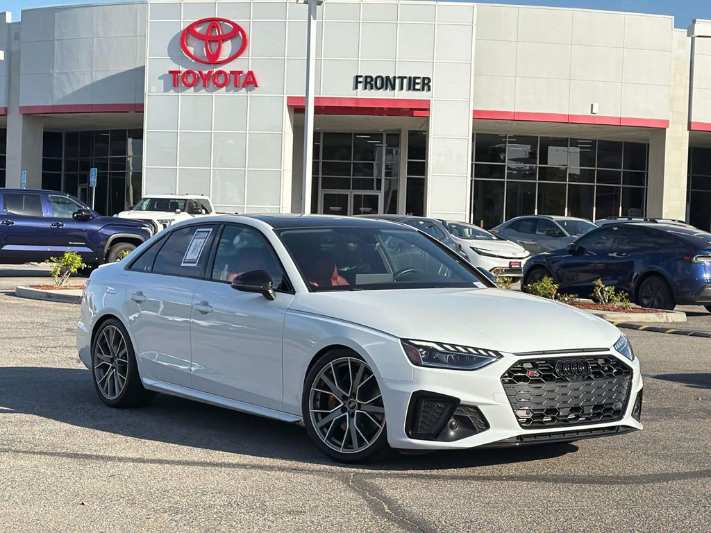 Glacier White 2022 Audi S4 Sedan All-Wheel Drive 8-Speed Automatic