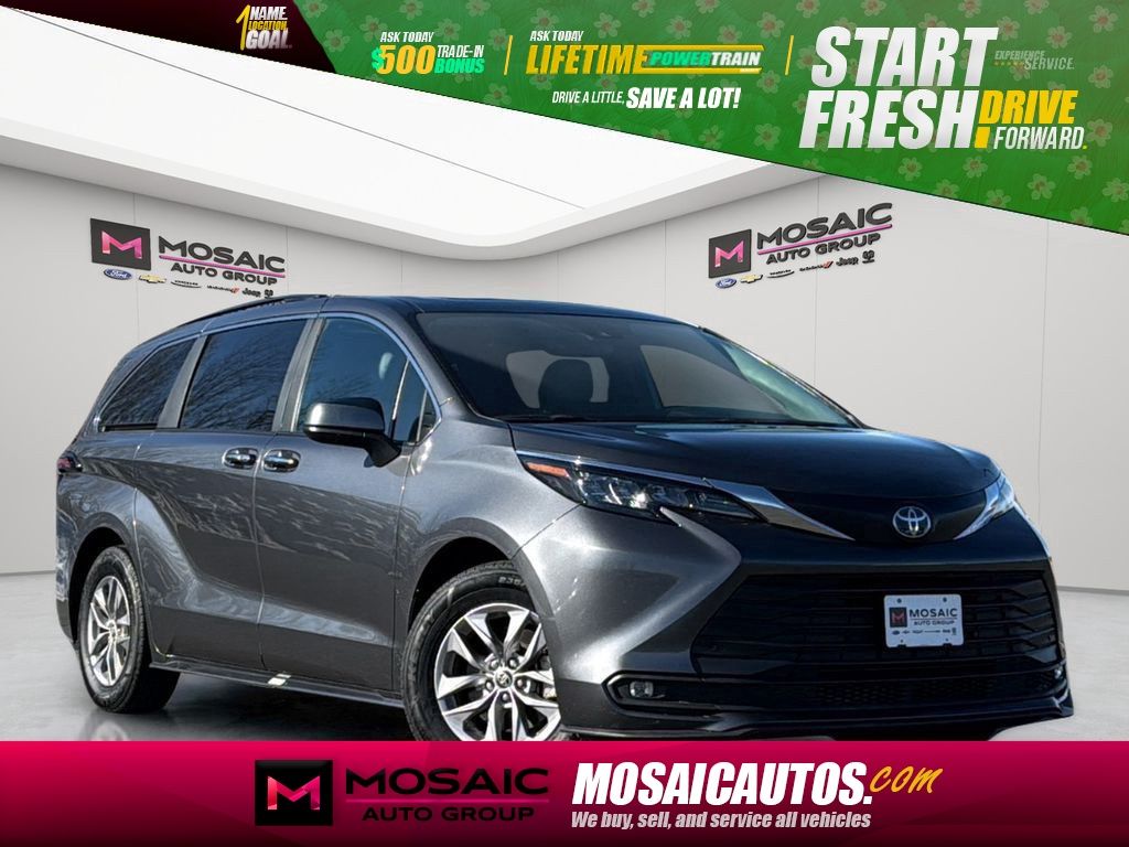 Gray 2025 Toyota Sienna XLE 7-Passenger FWD Minivan Front-Wheel Drive Continuously Variable Transmission