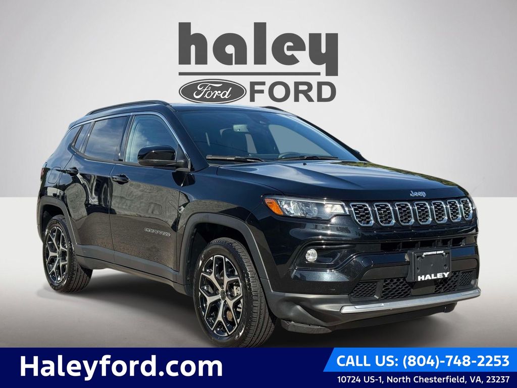 Diamond Black Crystal Pearlcoat 2025 Jeep Compass SUV / Crossover Four-Wheel Drive 8-Speed Automatic