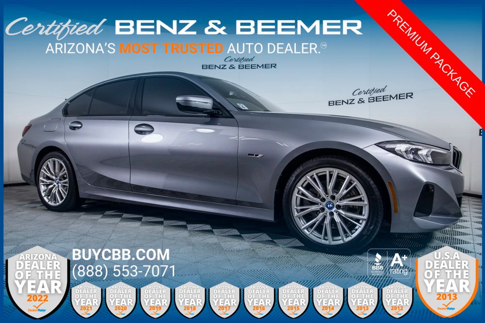 Skyscraper Gray Metallic 2023 BMW 3 Series 330e Hybrid Plug-in RWD Sedan Rear-Wheel Drive 8-Speed Automatic