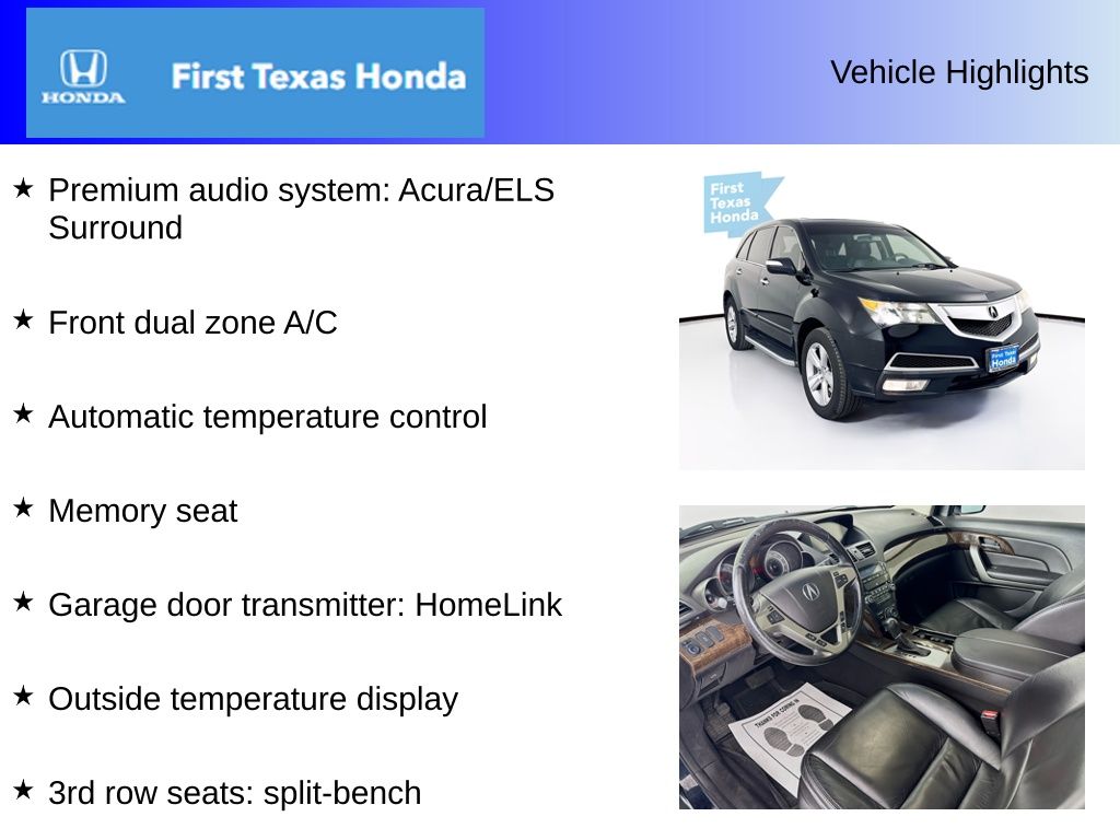 Used Car 2012 Acura Mdx  Technology For Sale Under $10,000 In Austin, Texas