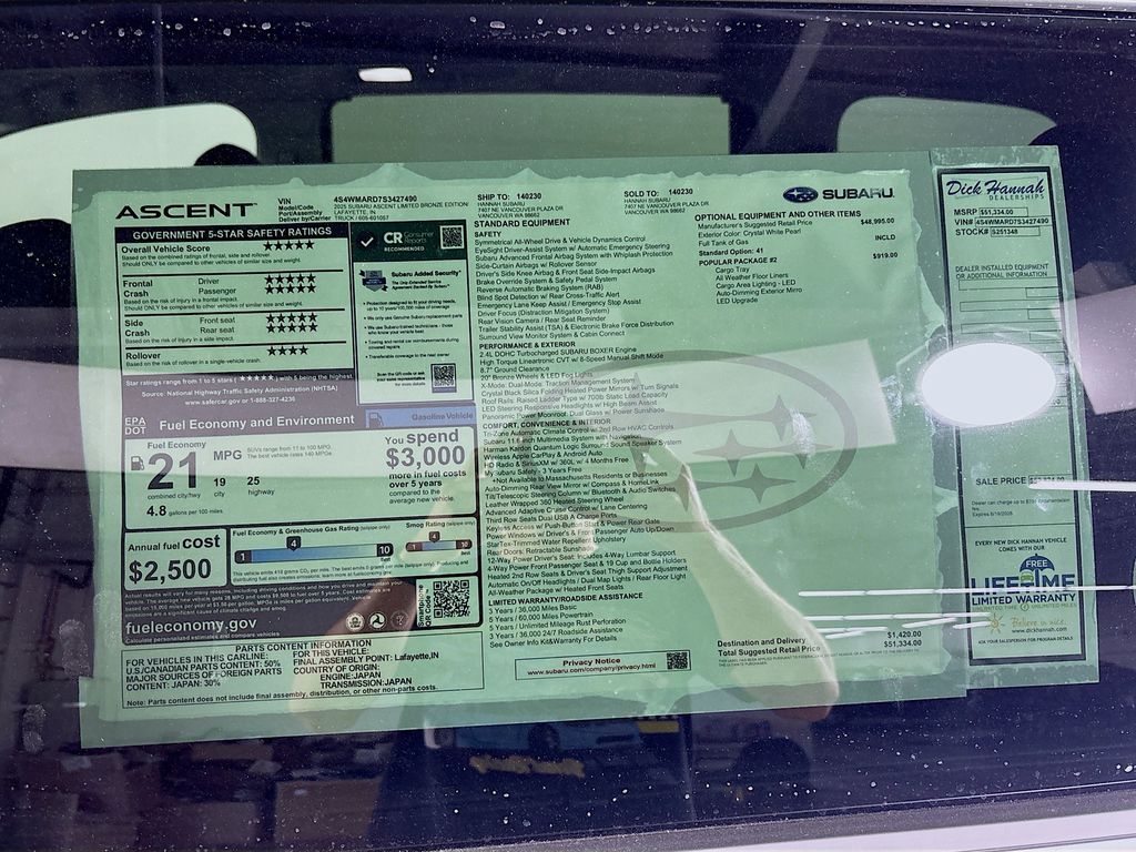 2025 Subaru Ascent Limited Bronze Edition