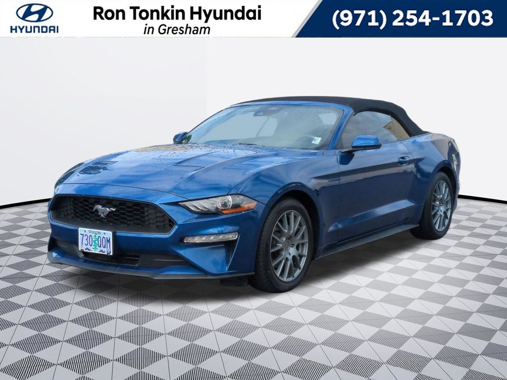 Blue Metallic 2022 Ford Mustang EcoBoost Premium Convertible RWD Convertible Rear-Wheel Drive Automatic