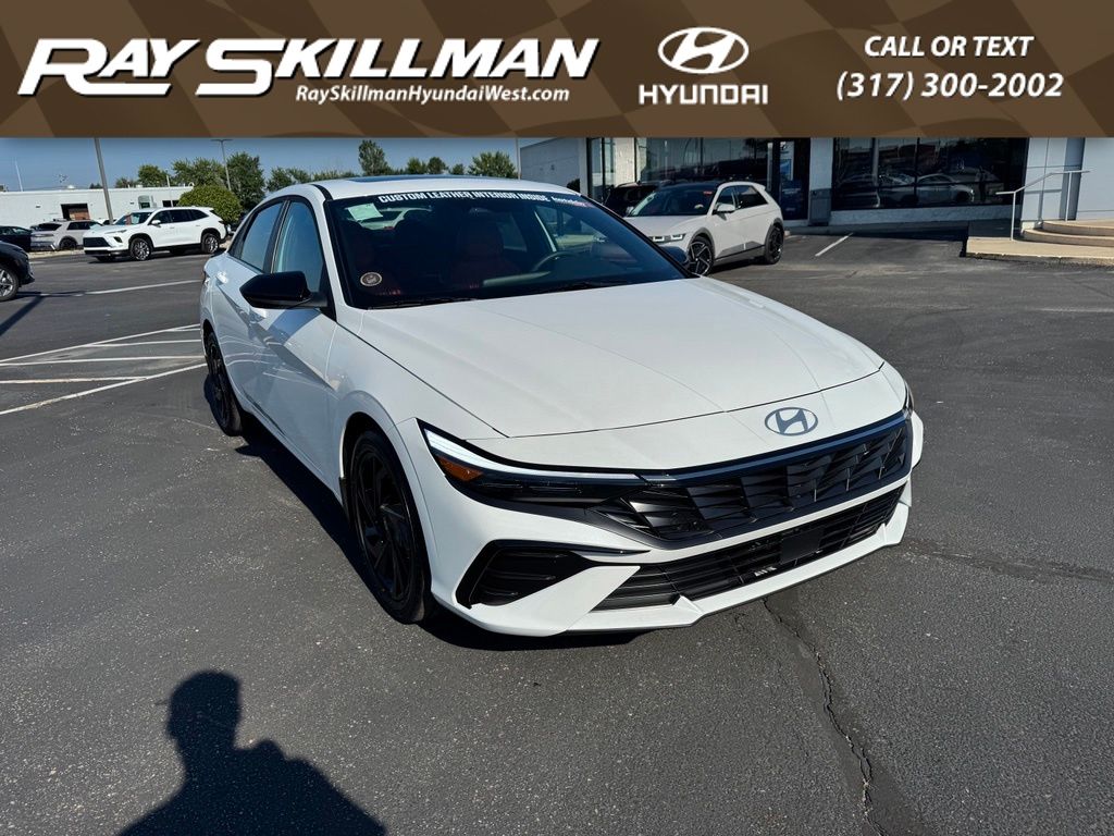 White 2026 Hyundai Elantra Sedan Front-Wheel Drive Continuously Variable Transmission