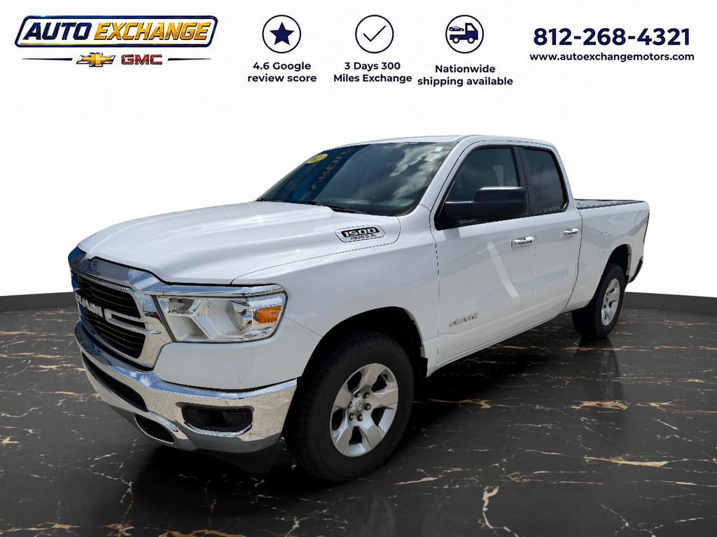Bright White Clearcoat 2020 RAM 1500 Pickup Truck Four-Wheel Drive 8-Speed Automatic