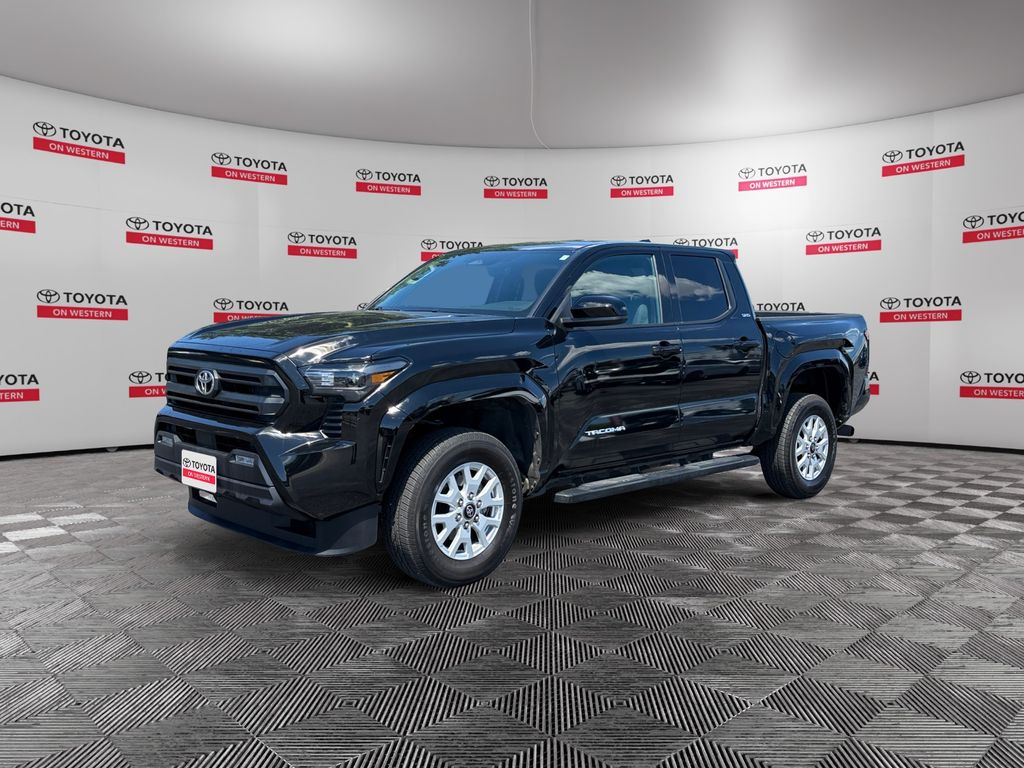 Black 2025 Toyota Tacoma SR5 Double Cab 4WD Pickup Truck Four-Wheel Drive 8-Speed Automatic
