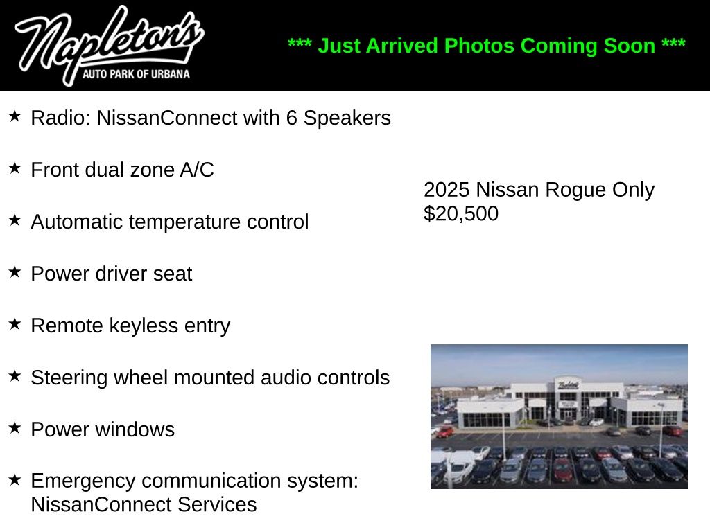 Super Black 2025 Nissan Rogue SUV / Crossover Front-Wheel Drive Continuously Variable Transmission