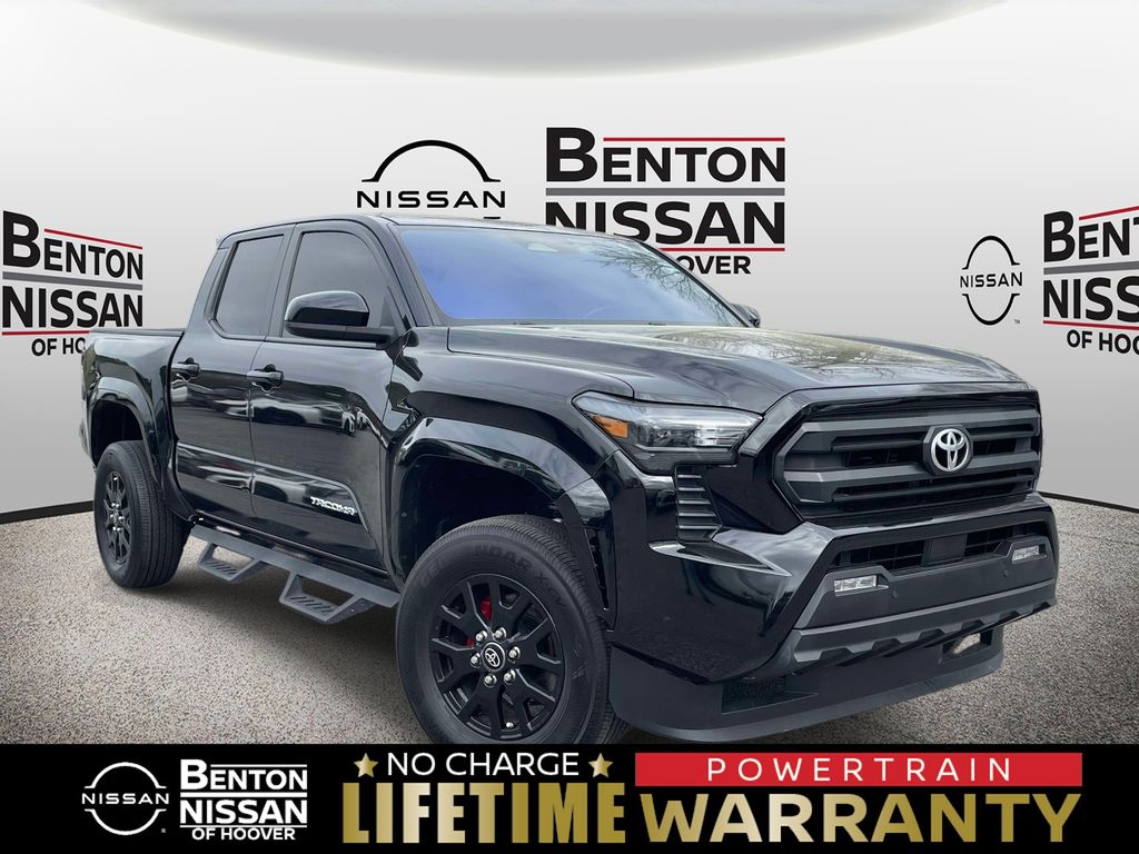 Black 2024 Toyota Tacoma SR5 Double Cab 4WD Pickup Truck Four-Wheel Drive 8-Speed Automatic