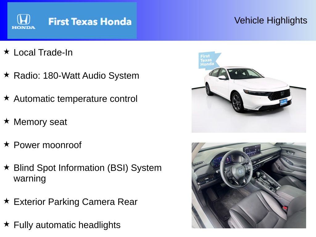 Used Car 2025 Honda Accord Hybrid  Ex-l For Sale Under $35,000 In Austin, Texas