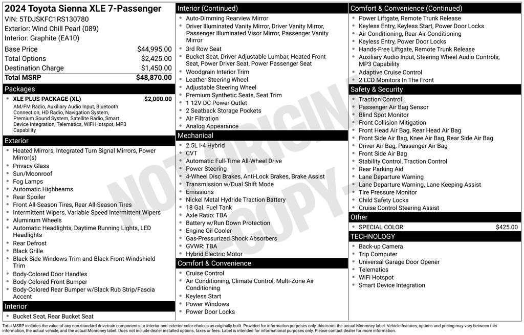 Used Car 2024 Toyota Sienna  Xle For Sale Under $80,000 In Austin, Texas