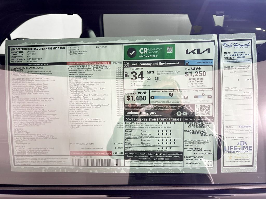 2026 Kia Sorento Hybrid X-Line SX Prestige