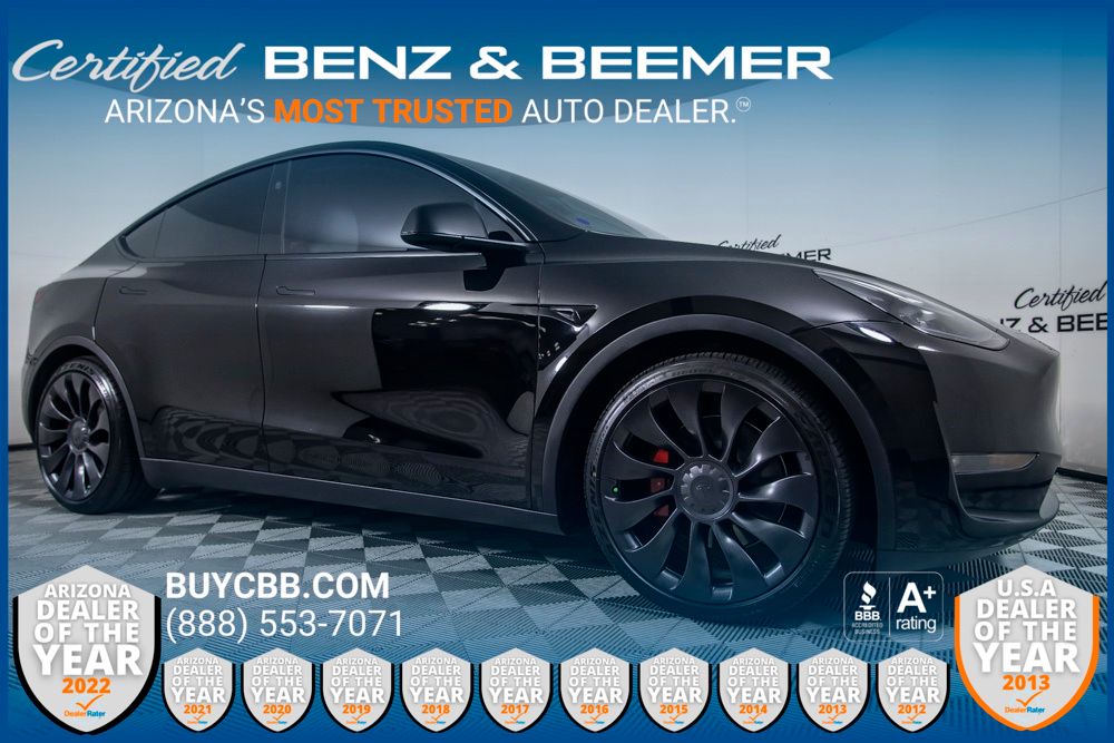 Solid Black 2023 Tesla Model Y Performance AWD SUV / Crossover All-Wheel Drive 1-Speed Automatic