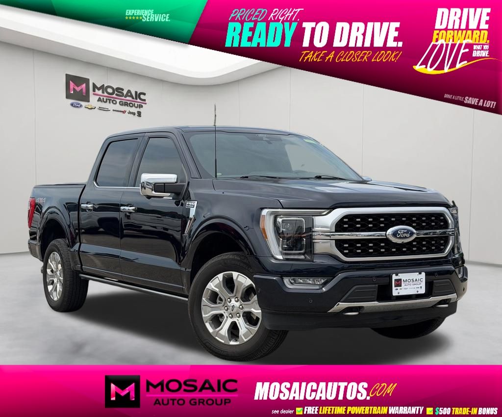 Blue Metallic 2021 Ford F-150 Pickup Truck Four-Wheel Drive Automatic
