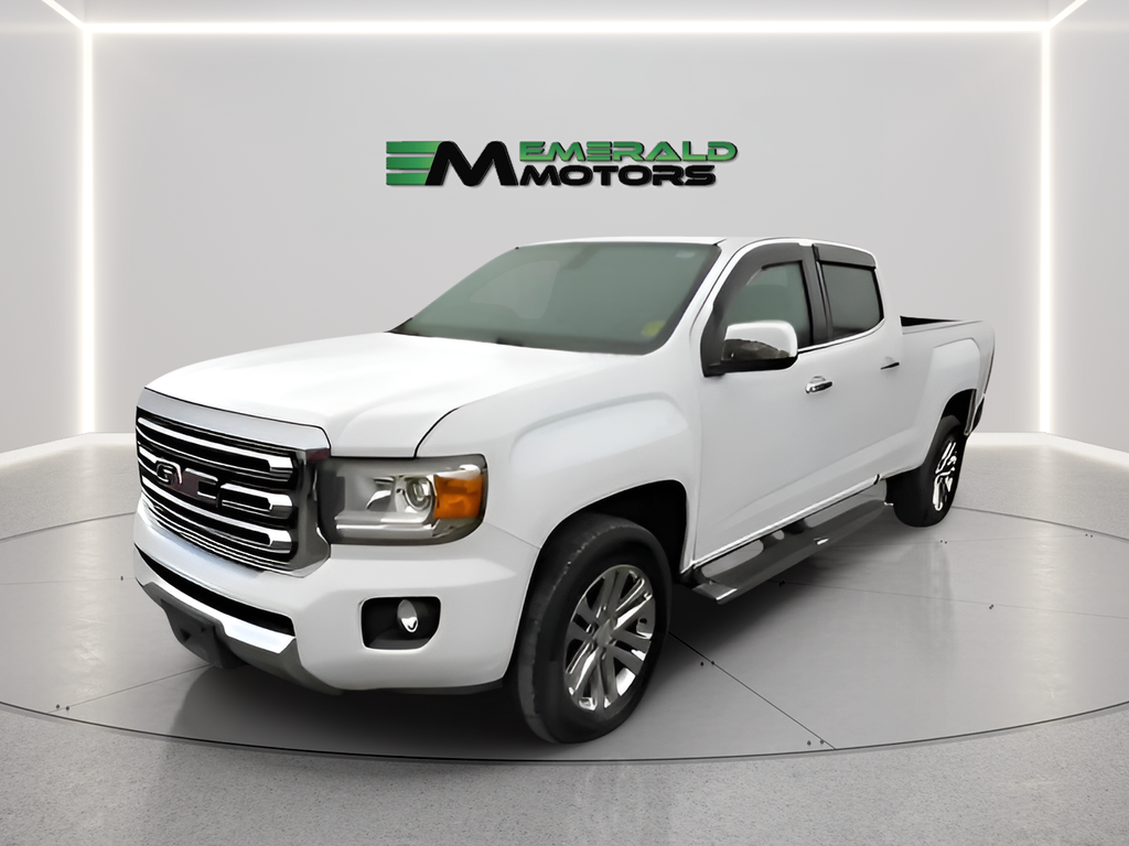 White 2017 GMC Canyon SLT Crew Cab 4WD Pickup Truck Four-Wheel Drive 8-Speed Automatic
