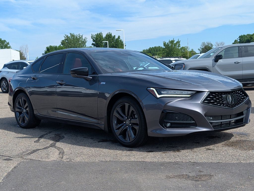 Gray (Modern Steel Metallic) 2022 Acura TLX SH-AWD with A-Spec Package Sedan All-Wheel Drive Automatic