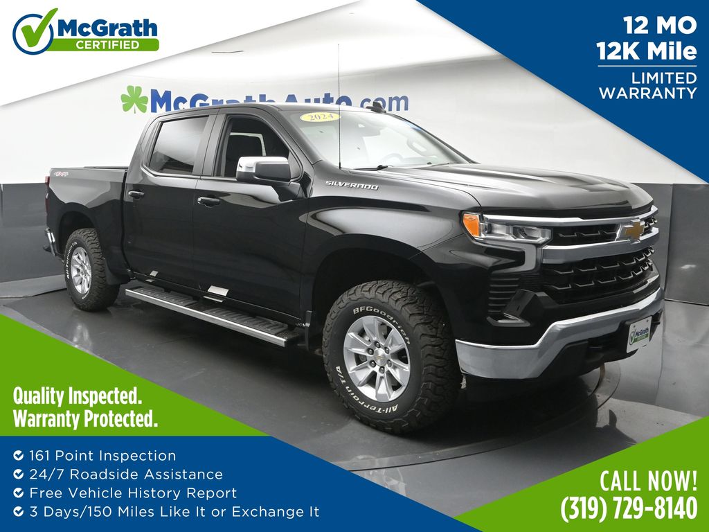Black 2024 Chevrolet Silverado 1500 Pickup Truck Four-Wheel Drive Automatic