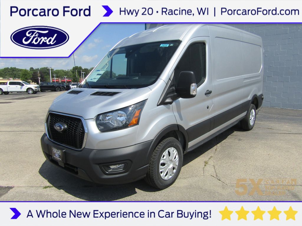 Ingot Silver Metallic 2025 Ford Transit Cargo 250 Medium Roof LB RWD Van Rear-Wheel Drive