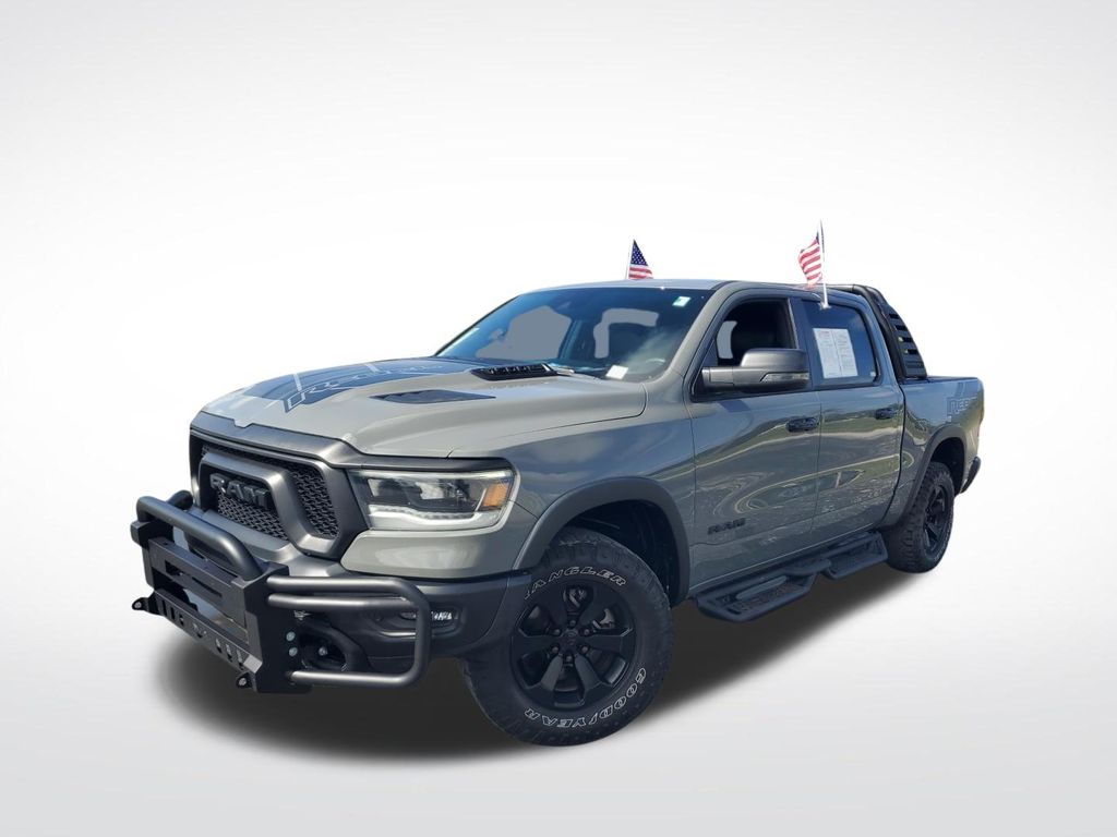 Ceramic Gray Clearcoat 2023 RAM 1500 Rebel Crew Cab 4WD Pickup Truck Four-Wheel Drive 8-Speed Automatic